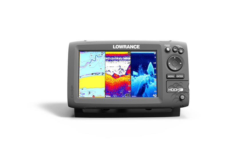 LOWRANCE HOOK 7 w/HDI transducer and c-map insight pro lake map