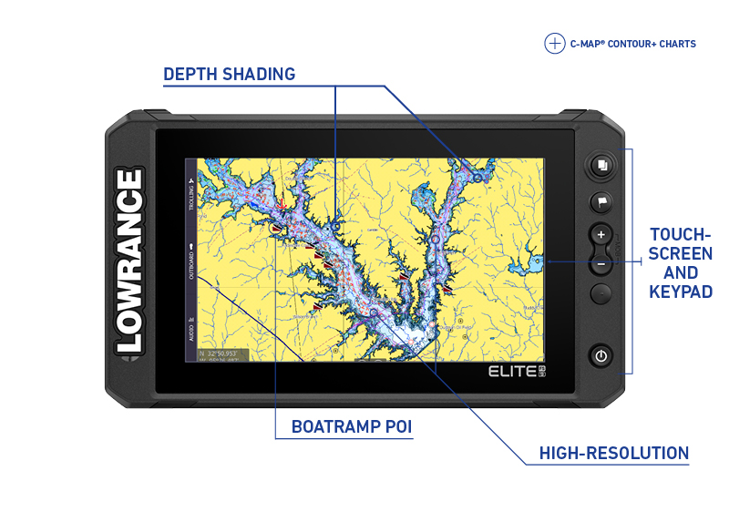 LOWRANCE FISHFINDER COLOR SCREEN AND KEYPAD 