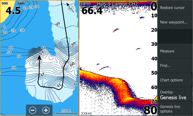 depth shading lowrance maps