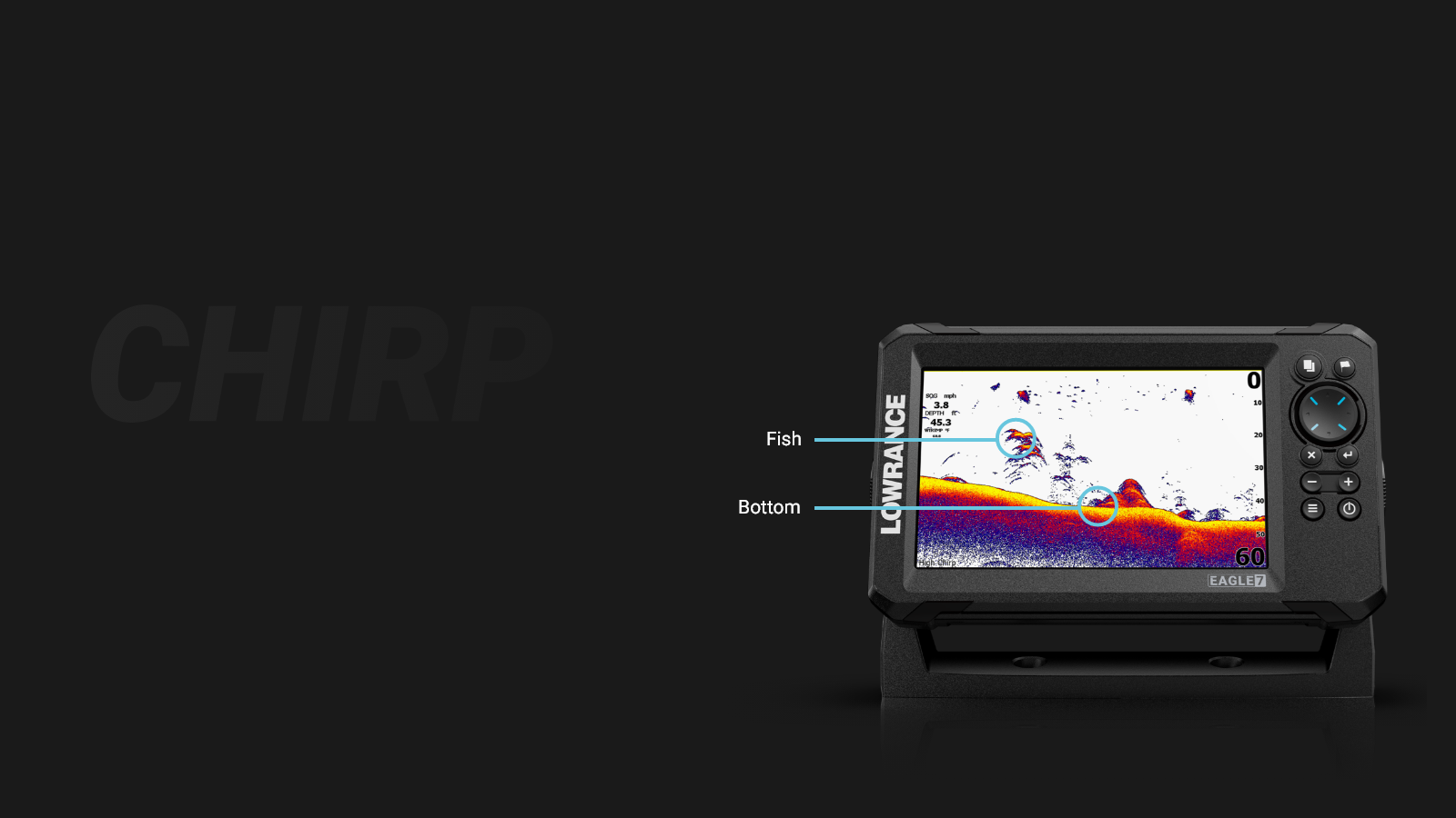 CHIRP Sonar display features