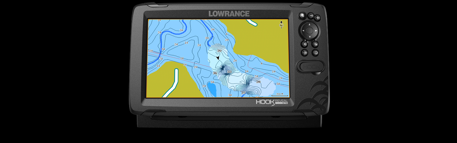 Lowrance HOOK Reveal 9 TripleShot Transducer Chartplotter Fishfinder